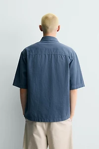 EMBROIDERED TEXTURED OVERSHIRT