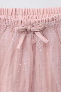 GLITTER TULLE SKIRT WITH BOW