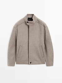 Wool blend high neck jacket - LIMITED