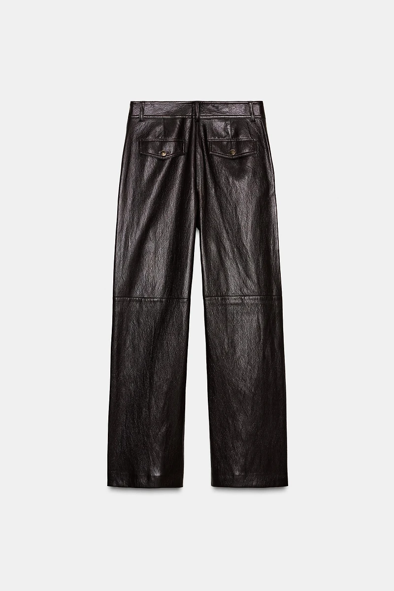 PANTALON DROIT MATIÈRE SYNTHÈTIQUE