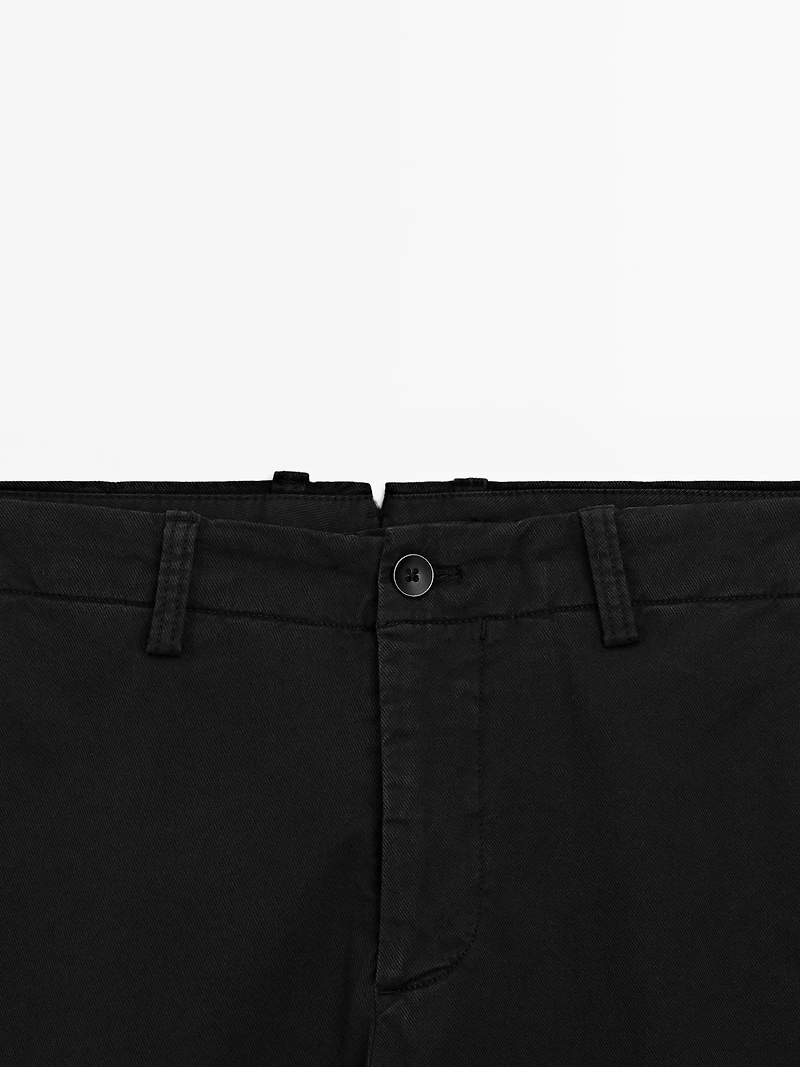 Slim fit textured trousers