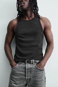 WASHED RIBBED TANK TOP