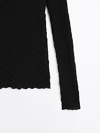 Long sleeve textured 100% cotton top