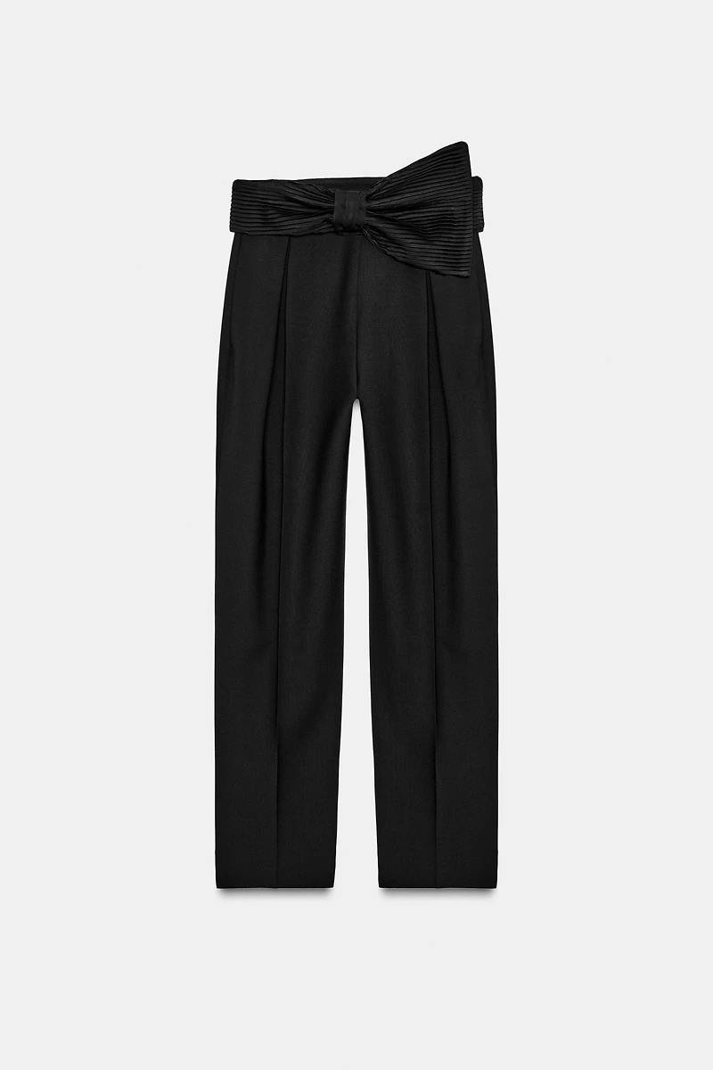 PANTALON AVEC CEINTURE À NŒUD ZW COLLECTION LIMITED EDITION