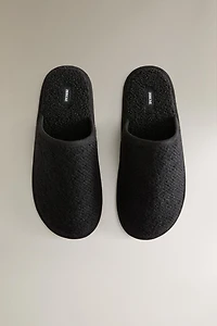CHAUSSON CHAUD SEMELLE CUIR