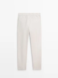 Linen jogger fit trousers