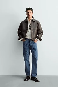 CROPPED FIT LEATHER JACKET