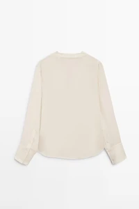 Flowing silk blouse with cowl neckline - STUDIO