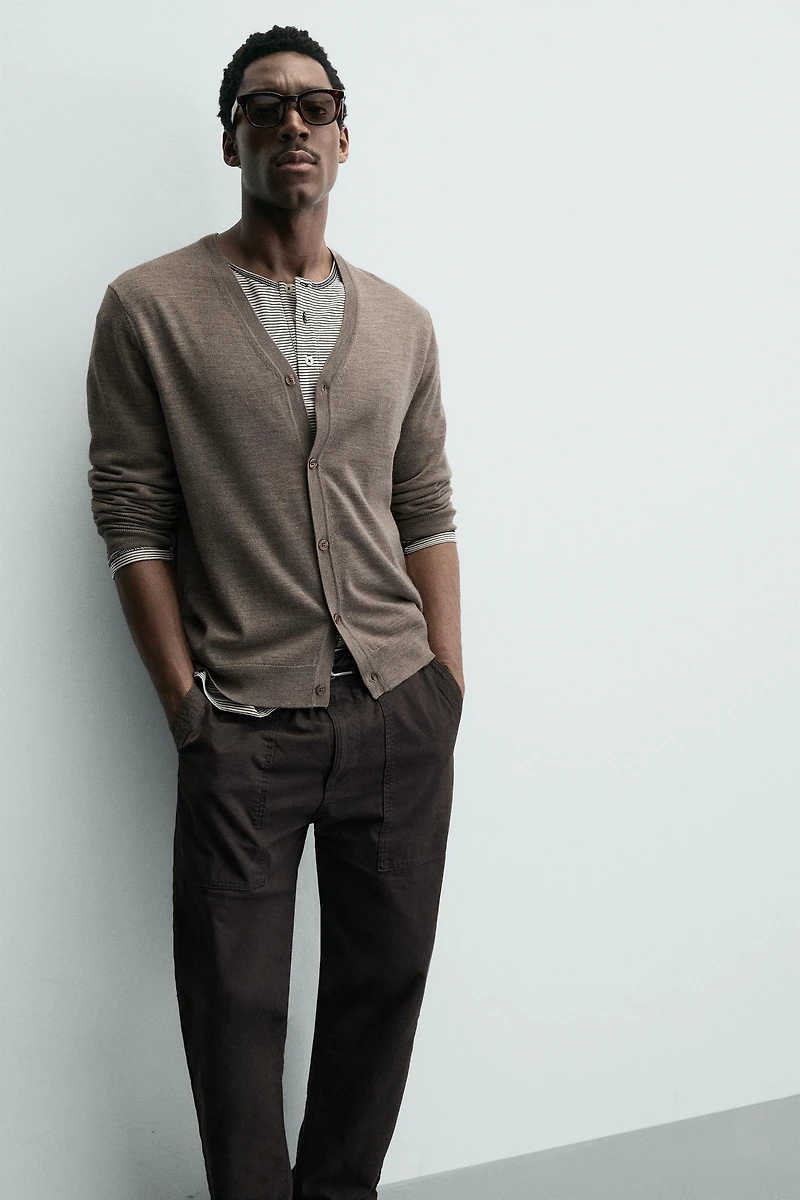 100% WOOL CARDIGAN