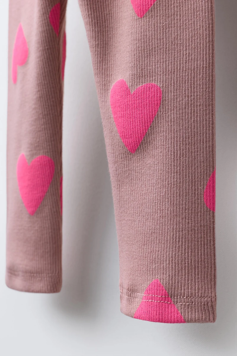 PRINTED RIBBED LEGGINGS