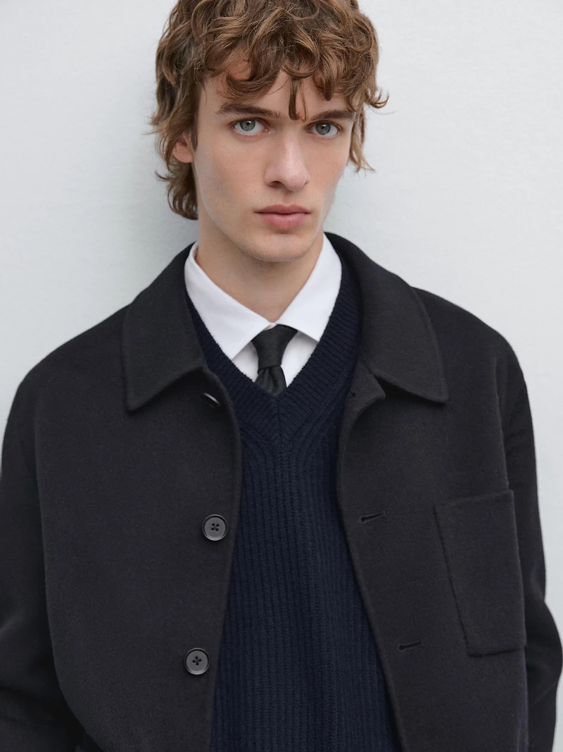 Wool overshirt with double pockets