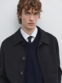 Wool overshirt with double pockets