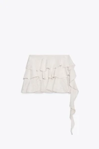 ASYMMETRIC RUFFLE MINI SKIRT