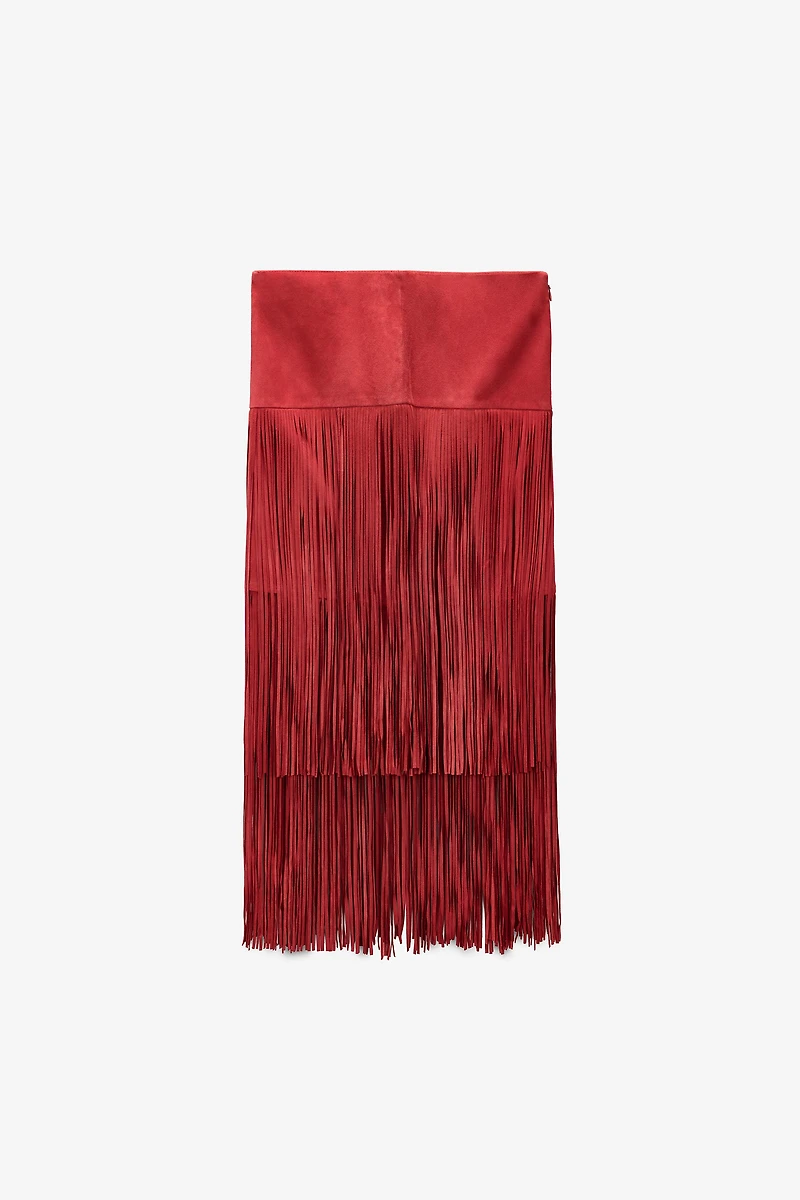 LIMITED EDITION SUEDE FRINGE SKIRT