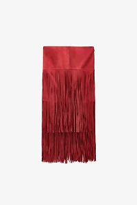 LIMITED EDITION SUEDE FRINGE SKIRT