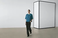 Alpaca blend knit short sleeve sweater