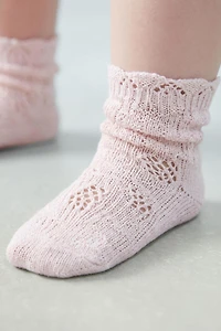 CHAUSSETTES MI-HAUTES VOLANT EN COTON ET SOIE