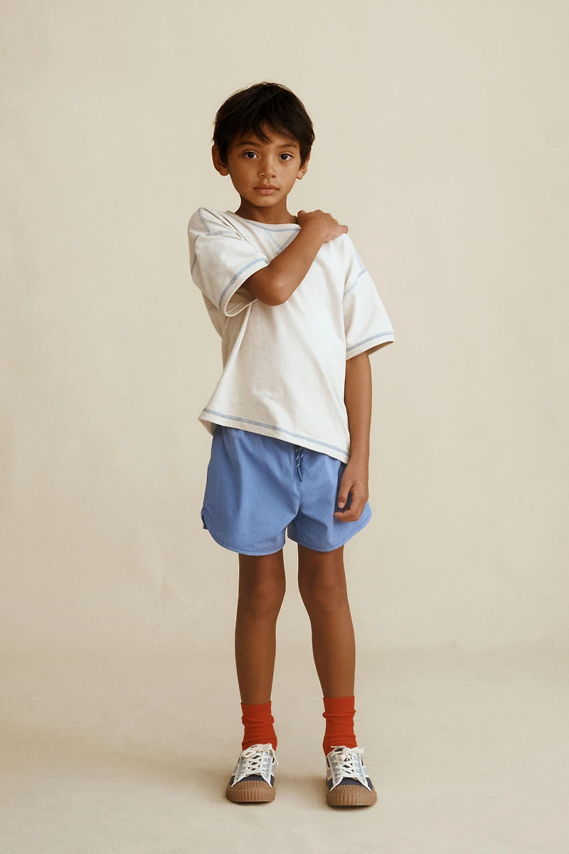 STRIPED TOP WITH CONTRAST STITCHING CREATED BY CARAMEL LONDON X ZARA