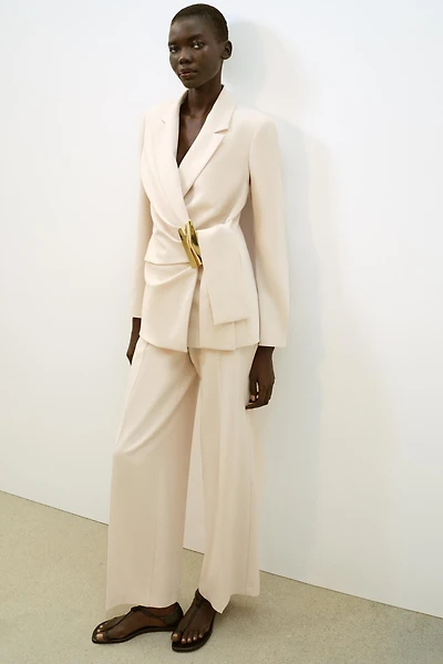 DOUBLE-BREASTED BLAZER WITH BUCKLE
