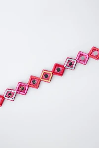 BEADED AND MIRROR CHOKER