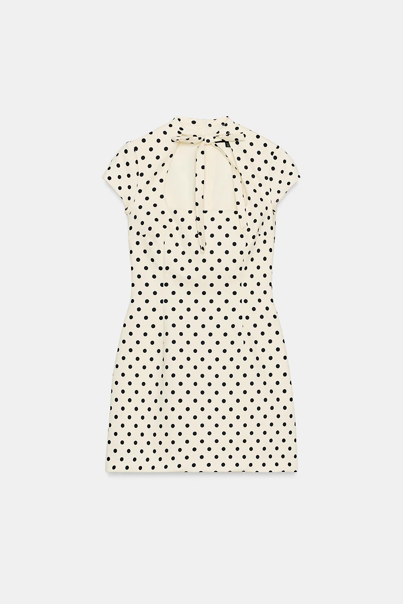 SHORT POLKA DOT TIE DRESS