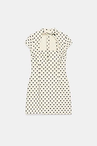 SHORT POLKA DOT TIE DRESS