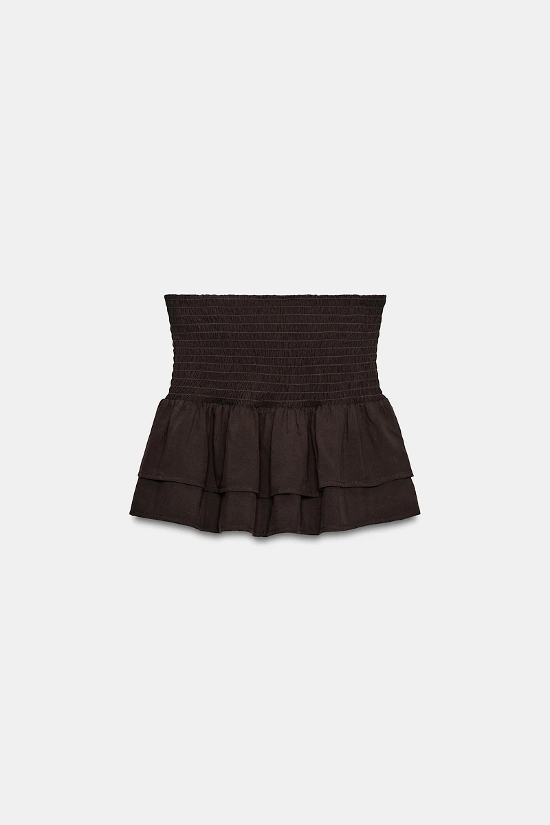 SMOCKED RUFFLE SHORTS