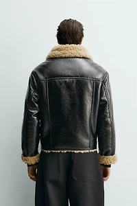 DOUBLE FACED FAUX LEATHER JACKET