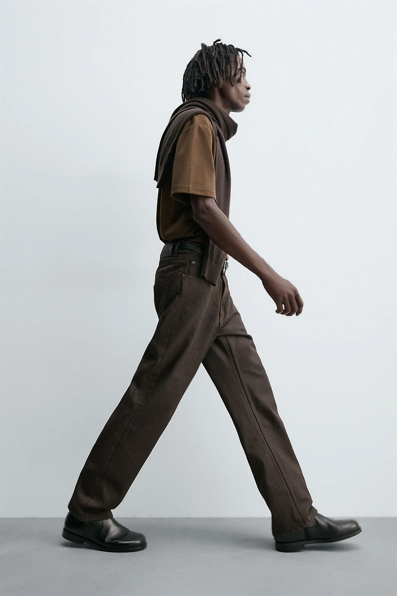 WAXED FINISH STRAIGHT FIT JEANS