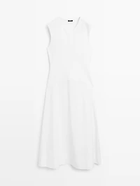 Robe longue contrastante sans manches
