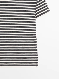 Striped short sleeve cotton T-shirt