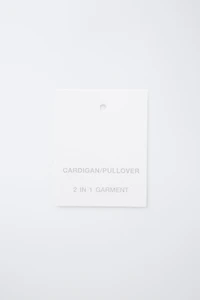 GILET PULL 2 EN 1 MAILLE DENTELLE AVEC LAINE