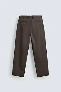 COTTON - LINEN PLEATED PANTS