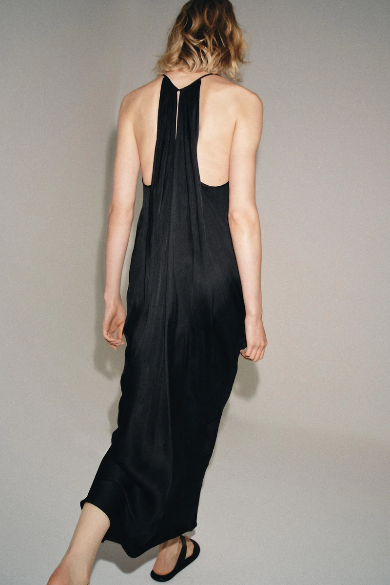 ZW COLLECTION SATIN DRAPED DRESS