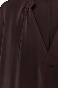 BLOUSE SATINÉE MANCHES CAPE