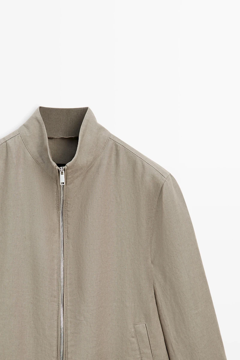 Linen bomber jacket