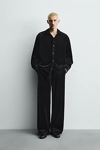 RELAXED FIT VELVET OVERSHIRT