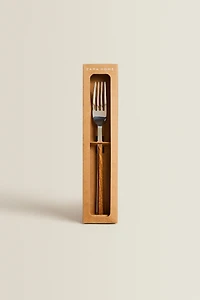 SET OF FORKS WITH WOOD-DESIGN HANDLES (SET OF 4)