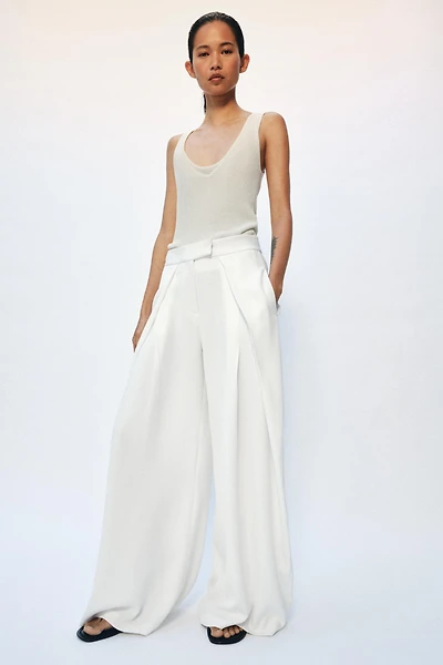 PANTALON WIDE LEG À PLIS ZW COLLECTION