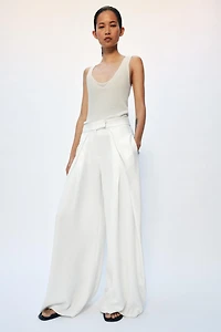 PANTALON WIDE LEG À PLIS ZW COLLECTION