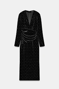 SPARKLY VELVET MIDI DRESS