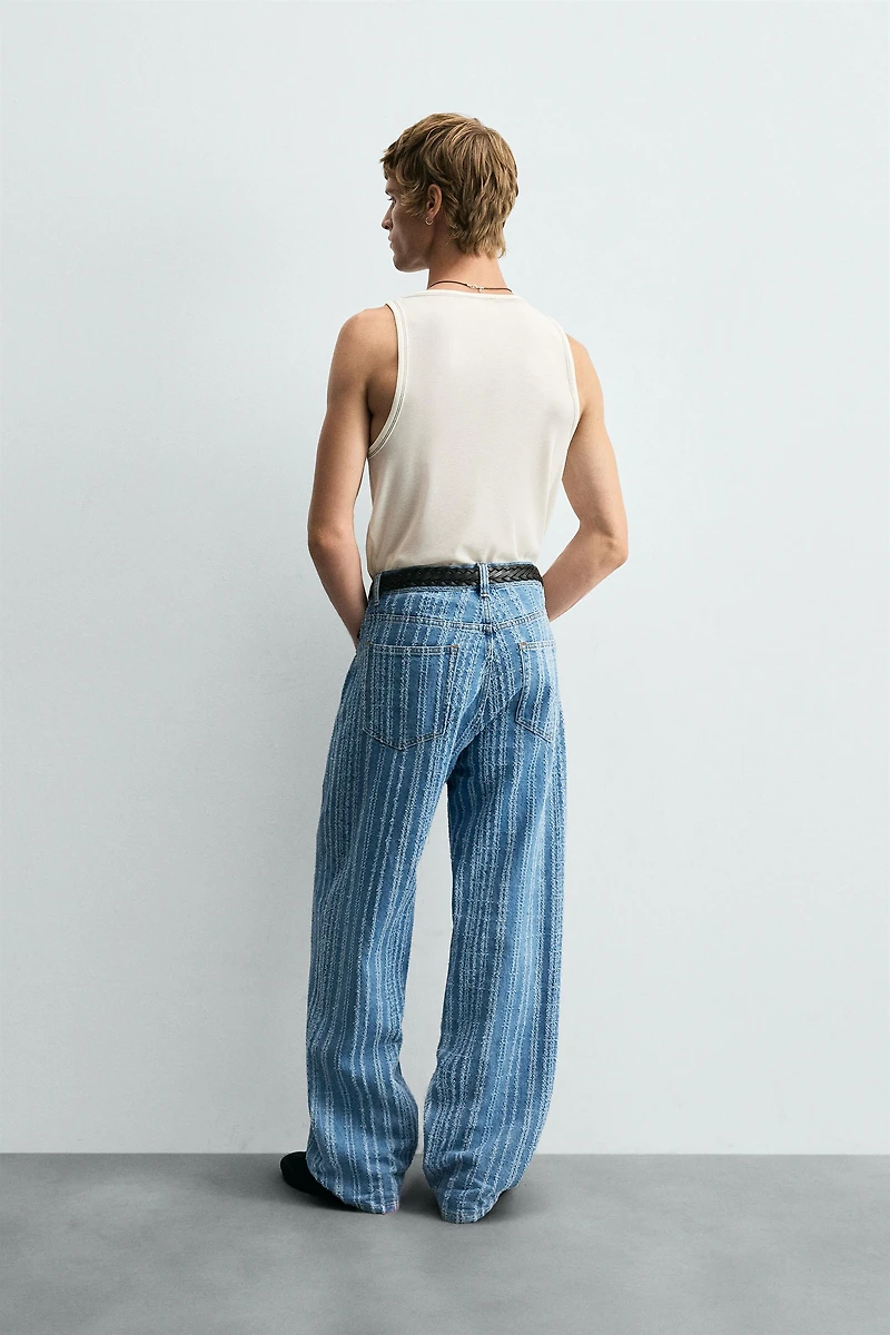 TEXTURED STRIPED JEANS