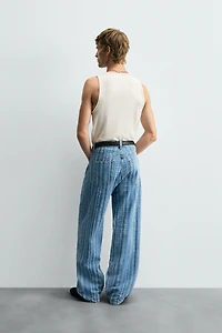 TEXTURED STRIPED JEANS