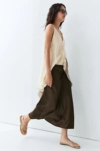 Flowing satin skirt
