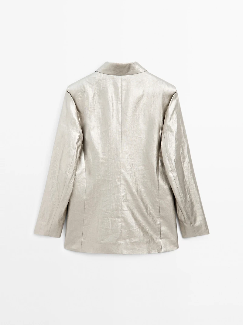 Metallic linen blend blazer - STUDIO
