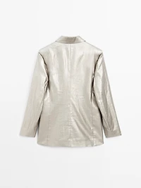 Metallic linen blend blazer - STUDIO