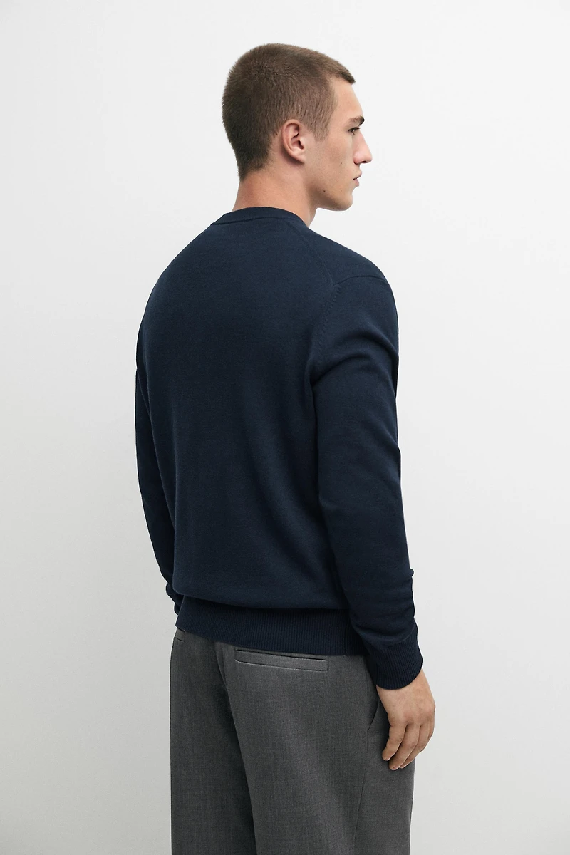 Cotton blend knit sweater