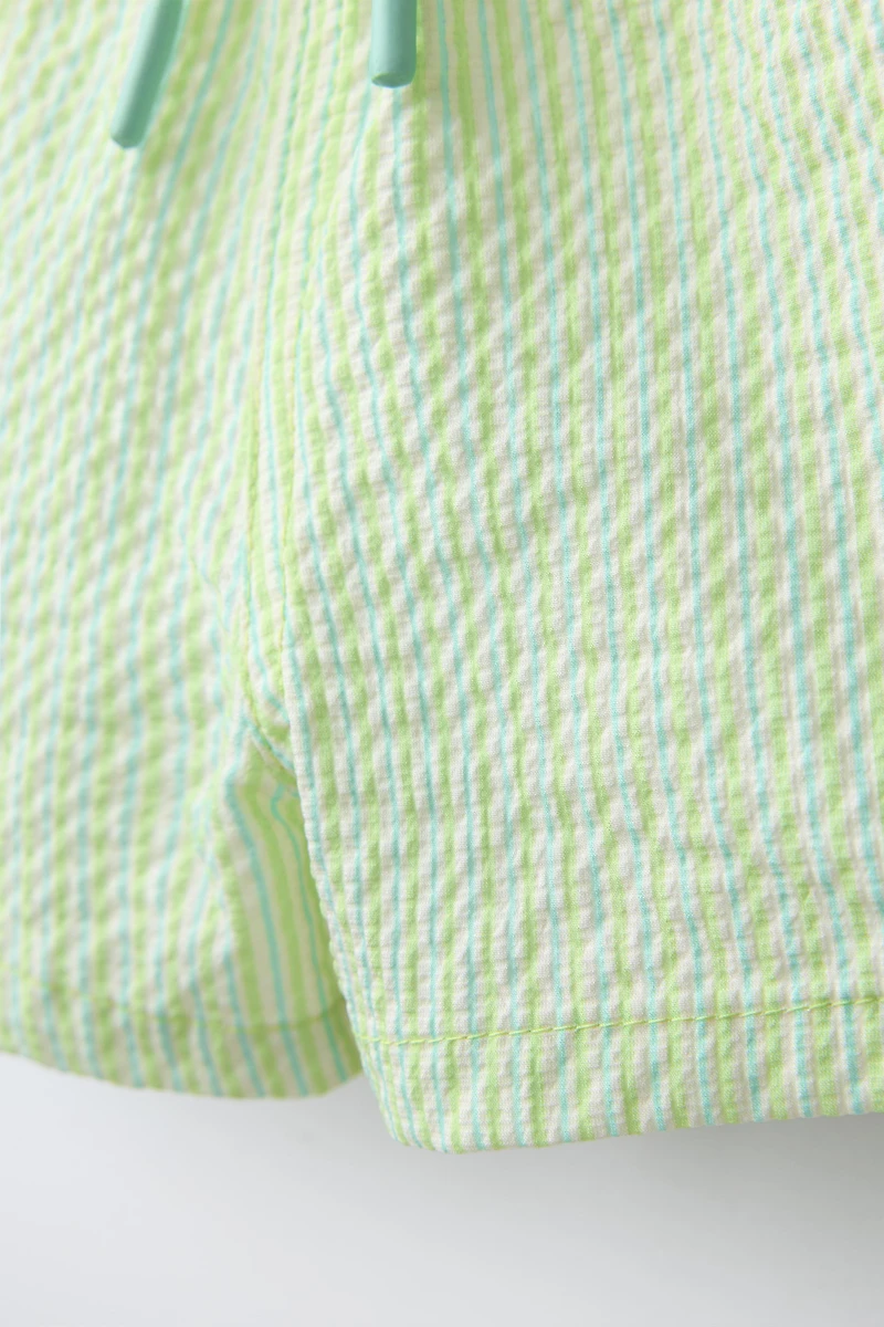 2-6 YEARS / TEXTURED STRIPED SWIM SHORTS