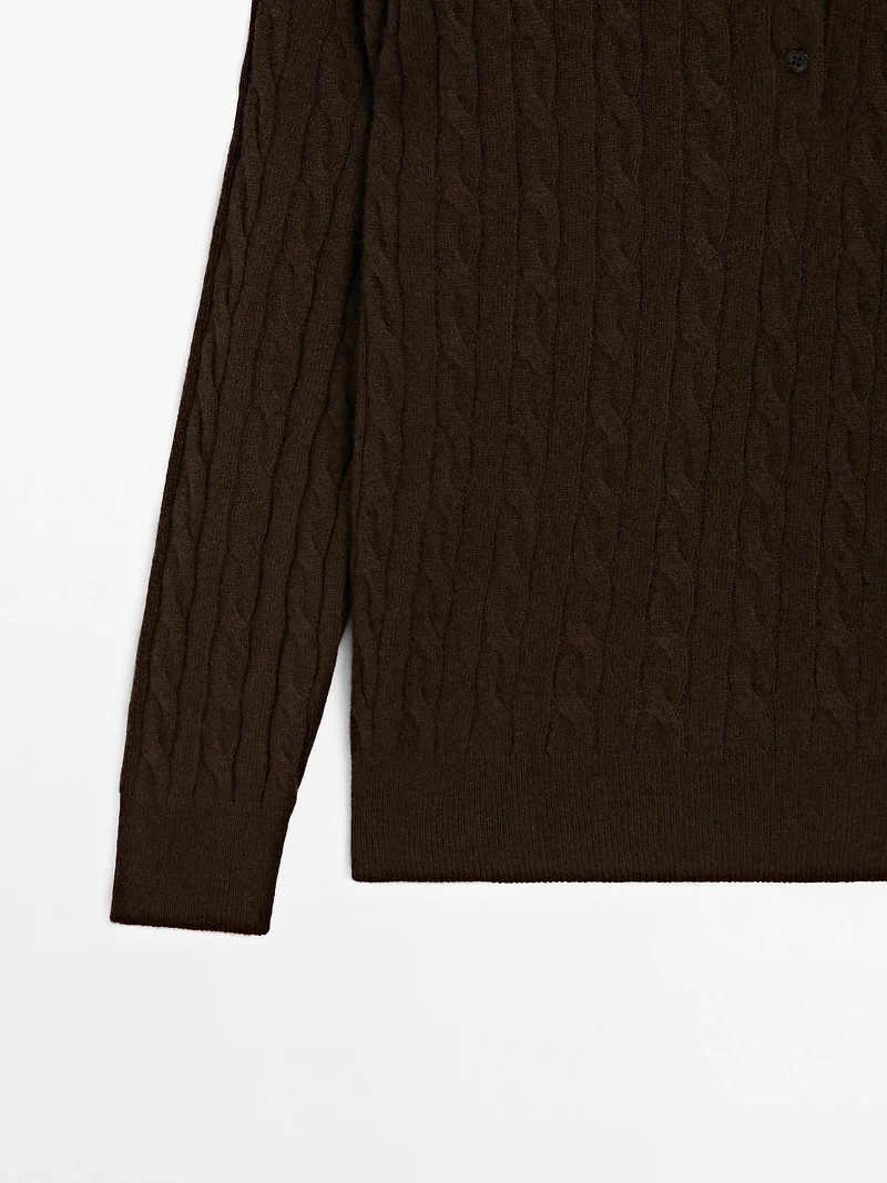 Pull col polo 100 % cachemire