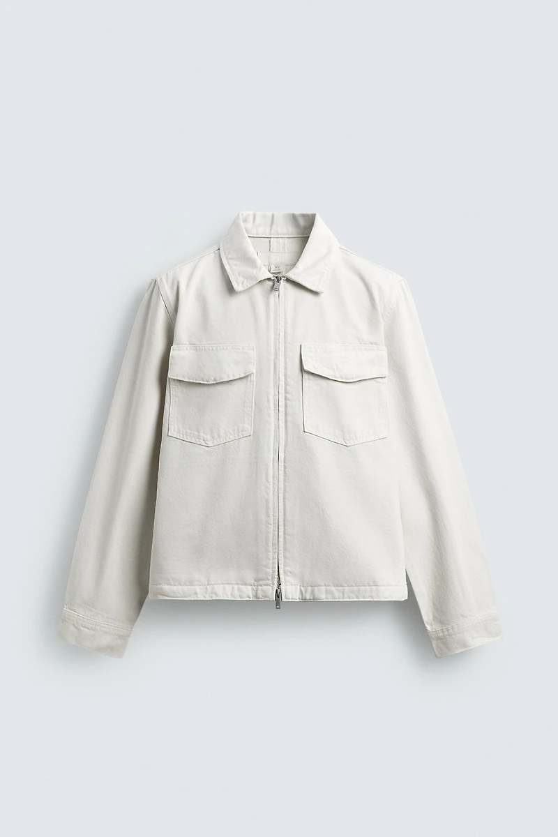 ZIP-UP DENIM OVERSHIRT